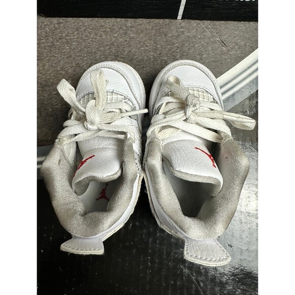 Nike Air Jordan 4 IV Retro TD White Oreo BQ7670-100 Size 6C Basketball Shoes - Picture 6 of 8